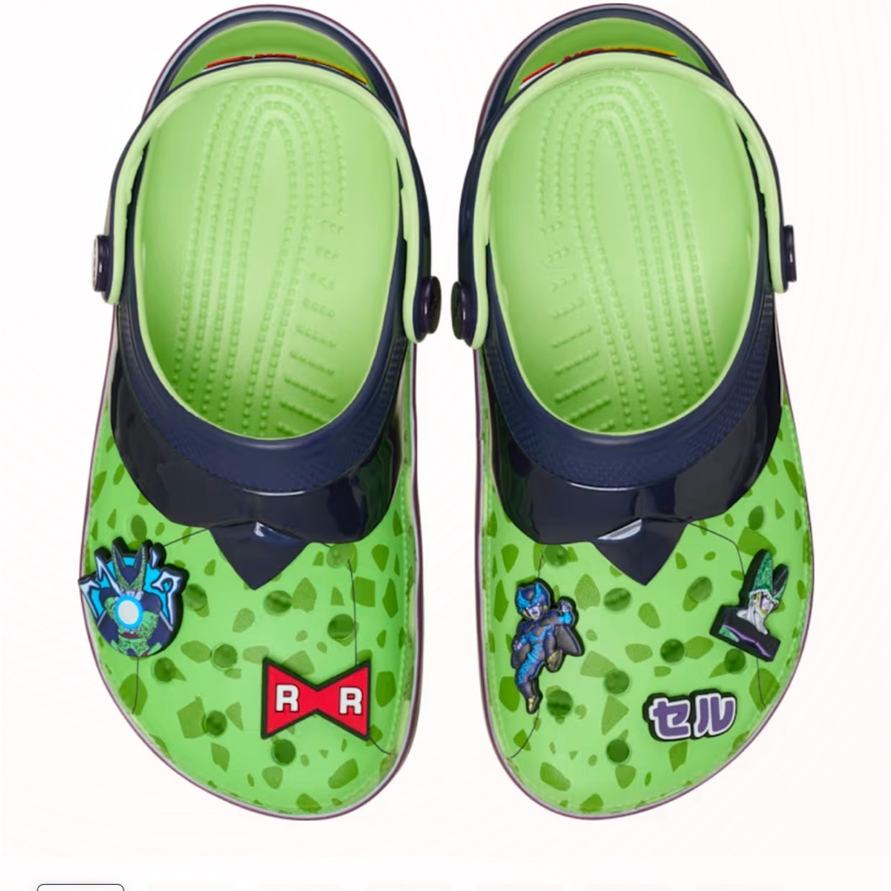 CROCS Green and Black Kids Clogs with Fun Graphics